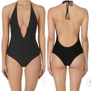 Mikoh Halter Black One Piece Swimsuit Size Small